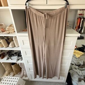 Tan Wide-Leg Pants